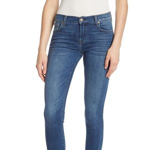 7 For All Mankind "Gwenevere" Skinny Blue Jeans